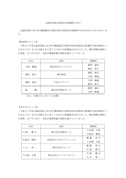 大阪府本部支部役員立候補者の公示 公益社団法人全日本不動産協会