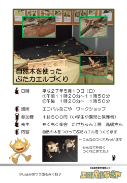 自然木を使った ぶたカエルづくり