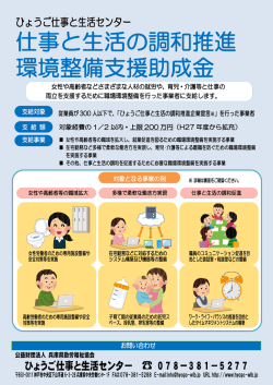仕事と生活の調和推進 環境整備支援助成金