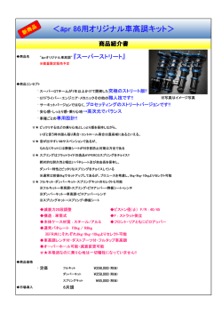 ＜&auml;pr 86用オリジナル車高調キット＞