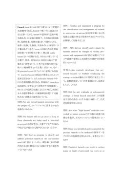 Hazard：hazard と risk はどう違うかという質問が 英語圏内である