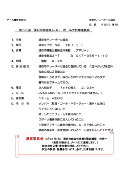 第53回 浦安市家庭婦人バレーボール大会開催要項