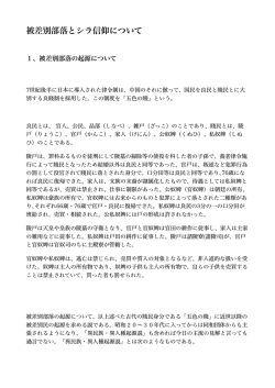 被差別部落とシラ信仰について
