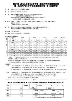 第31回 JSCA近畿SC選手権 地区対抗水泳競技大会 兼 JSCAブロック