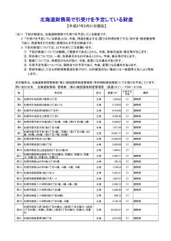 「北海道財務局で引受けを予定している財産」の一覧はこちら（PDF形式