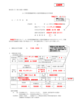 補助金交付申請書等様式の記載例