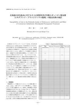 北海道の多包条虫に対するネコの感受性及び市販スポットオン駆虫薬