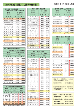 津川地域 福祉バス運行時刻表