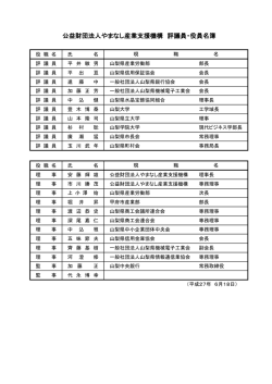 公益財団法人やまなし産業支援機構 評議員・役員名簿