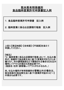 熊本県有明保健所 食品臨時営業許可申請書記入例