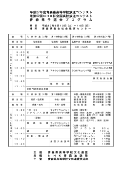 平成27年度青森県高等学校放送コンテスト 兼第62回NHK杯全国高校