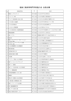 福島工業高等専門学校協力会 会員名簿