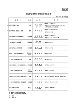 認証評価機関連絡協議会委員名簿