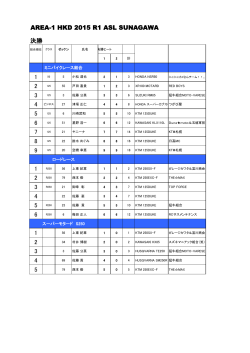 AREA-1 HKD 2015 R1 ASL SUNAGAWA 決勝 1 2 3 5 6 7 8 9 1 2 3 4