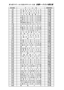 第19回サザン・セト大島少年サッカー大会 決勝トーナメント順位表