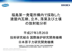 福島第一発電所構内で採取した 建屋内瓦礫、立木、落葉及び土壌 の