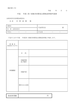 助成希望額 円 平成 年度 赤い羽根共同募金公募助成事業申請