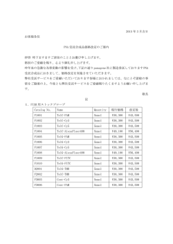 2015 年 3 月吉日 お客様各位 PNA 受託合成品価格改定