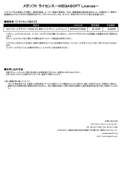 メガソフト ライセンス－MEGASOFT License－
