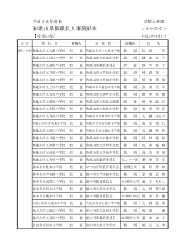 和歌山県教職員人事異動表