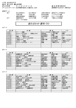 組み合わせ・審判・TO