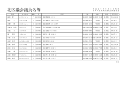 北区議会議員名簿20150601