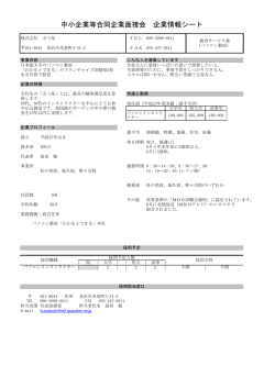 中小企業等合同企業面接会 企業情報シート