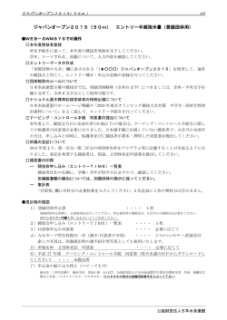 ジャパンオープン2015（50m）