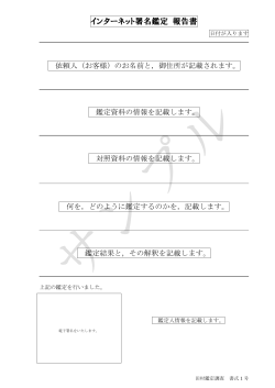報告書サンプル - 田村鑑定調査