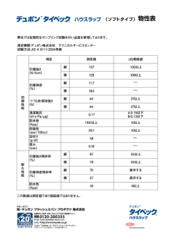 （ソフトタイプ）物性表