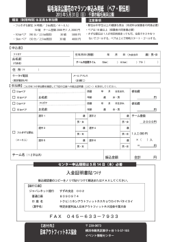 稲毛海浜公園花のマラソン申込み用紙 （ペア・駅伝用）