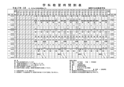 学 科 教 習 時 間 割 表