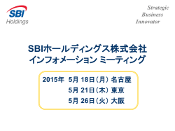 プレゼンテーション資料 - SBIホールディングス
