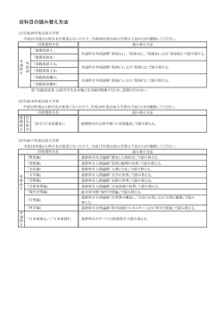 旧科目の読み替え方法