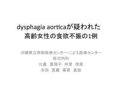 dysphagia aorticaが疑われた高齢女性の食欲不振の一例