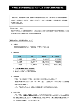 70歳以上の方を対象としたグランドパス65の購入補助を実施し
