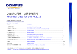 2015年3月期 決算参考資料 Financial Data for the FY2015