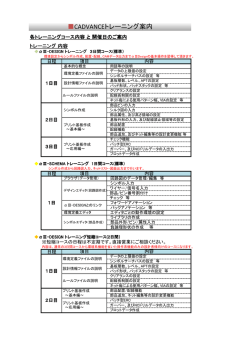 トレーニングコースと、開催スケジュール