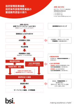 医薬品医療機器等法 (PMD Act) 新規 製造販売認証の流れ
