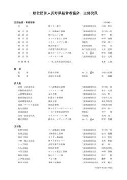 主要役員名簿 - 長野県経営者協会