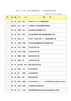 委員名簿PDF - 成田空港地域共生・共栄会議