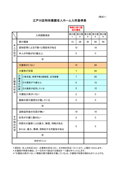江戸川区の入所基準表