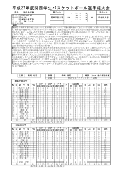 平成27年度関西学生バスケットボール選手権大会