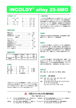INCOLOY&reg; alloy 25-6MO