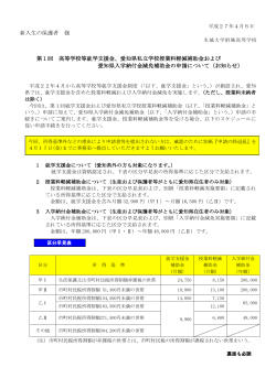 愛知県私立学校授業料軽減補助金および 愛