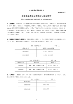 建築構造用圧延棒鋼及び圧延鋼材 - JISF 一般社団法人日本鉄鋼連盟