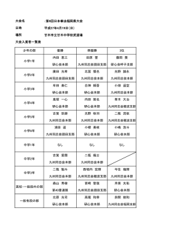 ：第9回日本拳法福岡県大会 平成27年4月19日（日） 甘木市立甘木