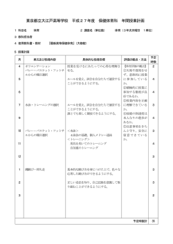 東京都立大江戸高等学校 平成27年度 保健体育科 年間授業計画