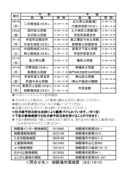 ＜問合せ先＞ 御殿場市環境課 （83）1610