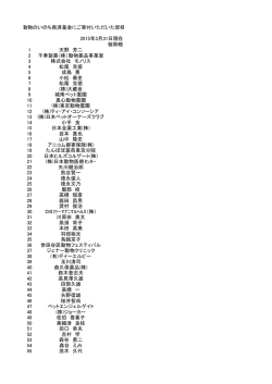 動物のいのち救済基金にご寄付頂いた皆様